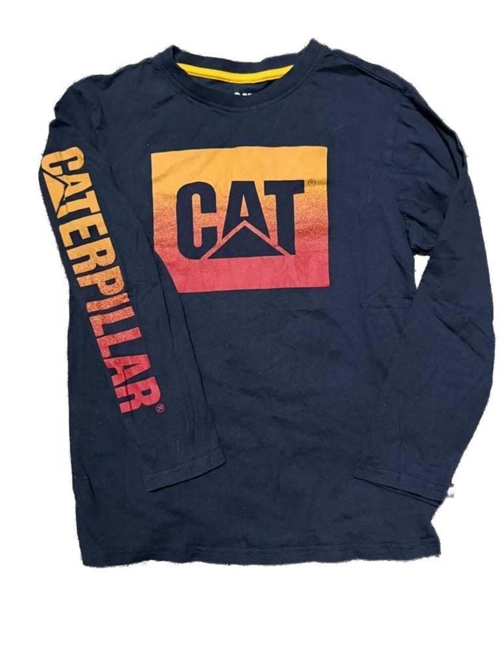 Caterpillar CAT Boys Youth Size M (10/12) Navy Long Sleeve Graphic T-Shirt